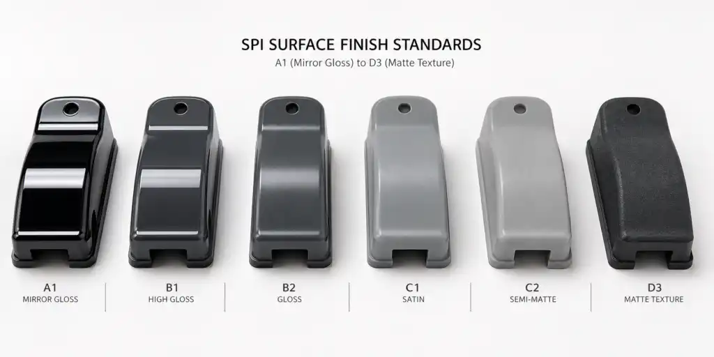 nylon plastic part surface finishing spi vdi mold texture guide 0